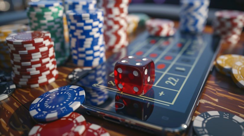 Filipino player spinning online slots on a mobile phone with winning symbols on screen